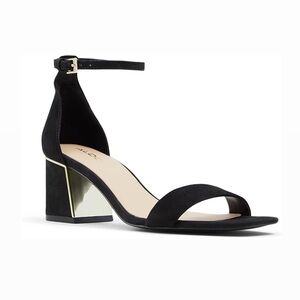 ALDO black Kedeaviel leather block sandal heels